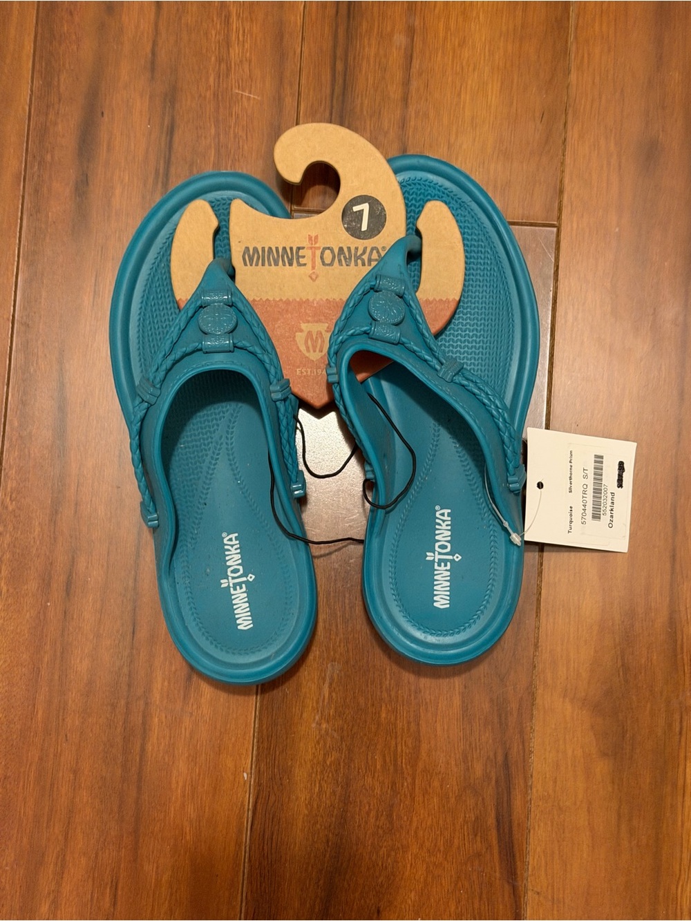 Minnetonka Teal Kids' Flip Flop Sandals